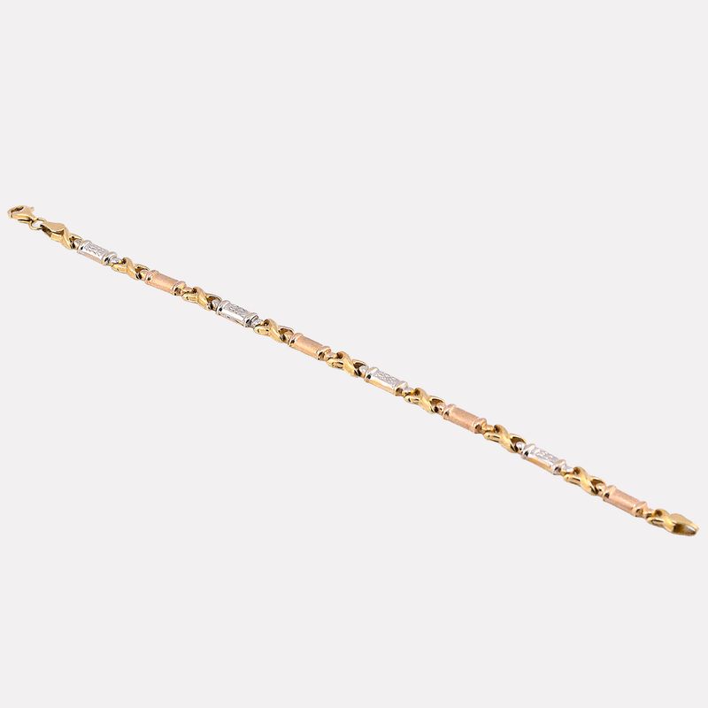 Pulso Mixto 3 Tns. 14k 4.5g 19cm